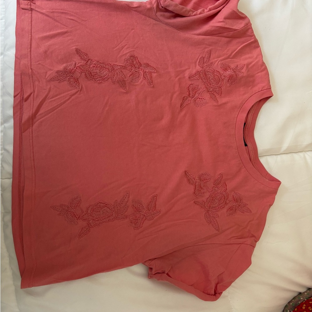 Embroidered Pink T-Shirt